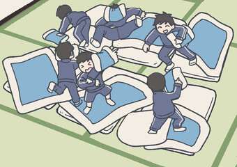 まくらなげ(背景有り)