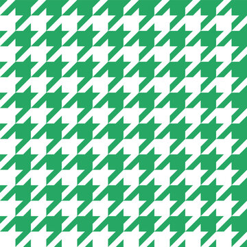 Seamless Green And White Houndstooth Pattern