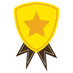 cartoon vector gold award trophy