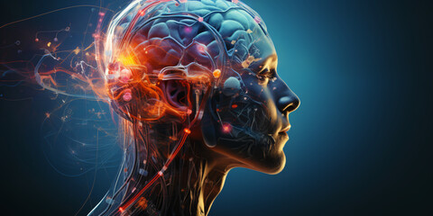 human neural nerve system, alzheimer treatment - obrazy, fototapety, plakaty
