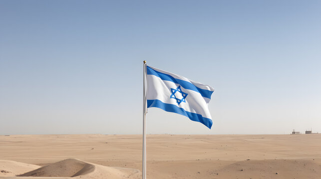 Israel flag blowing in the wind