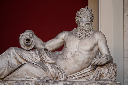 Vatican city, Italy - October 3, 2023: Statue of Greek God Zeus