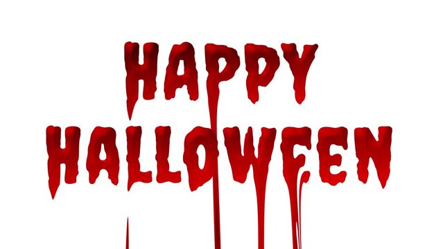 happy halloween looping text animation happy hallowen happy hallowen title with blood dripping green screen effect with scary lightning effect