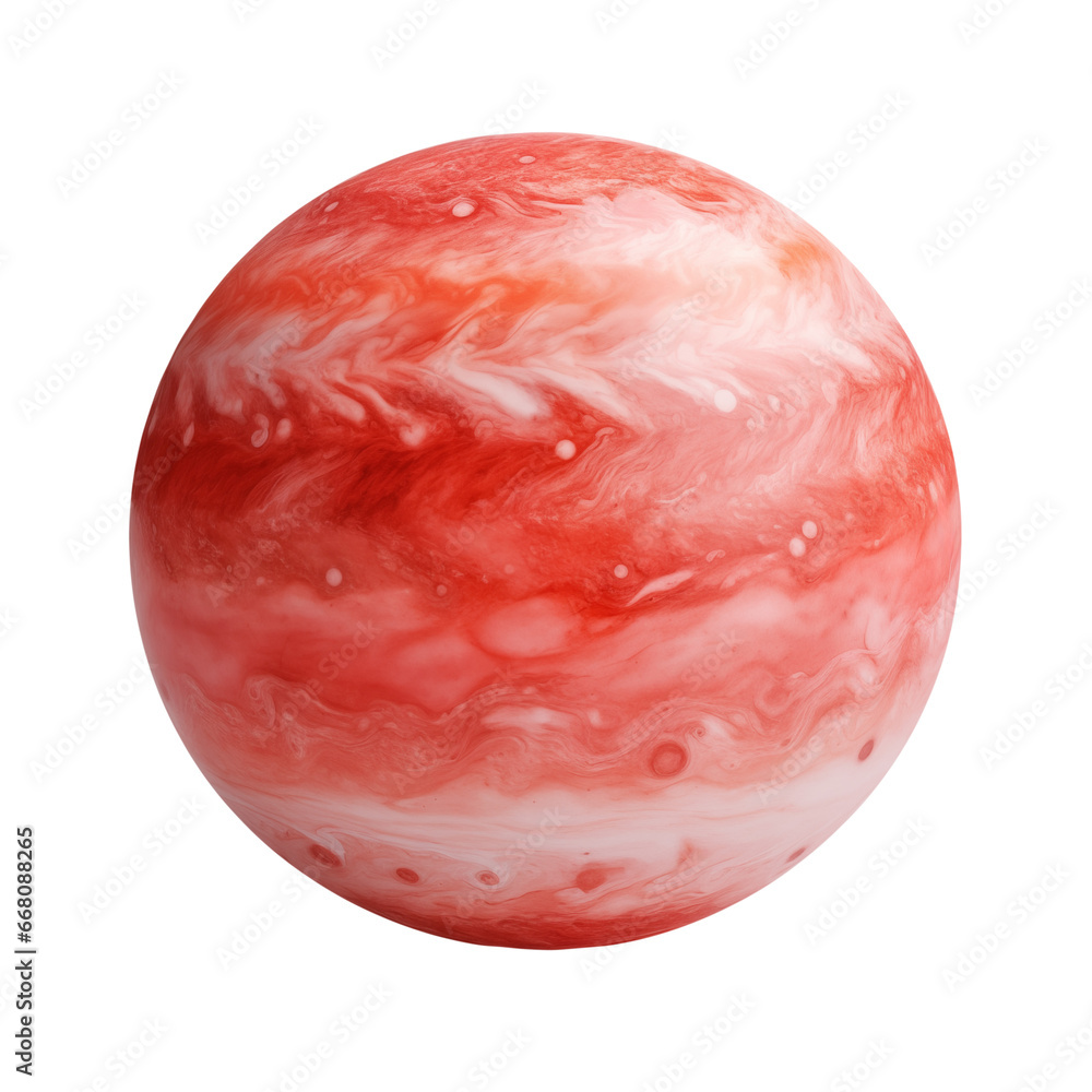 Wall mural isolated red planet on transparent background, png, cutout ready for placement.