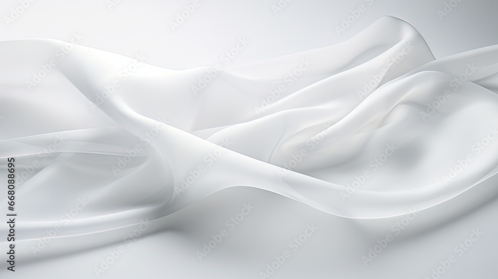 Poster White translucent fabric with a smooth elegant texture appearing to float