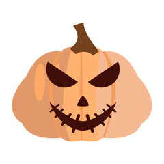 halloween pumpkin with facial expressions vector