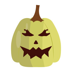 halloween pumpkin with facial expressions vector
