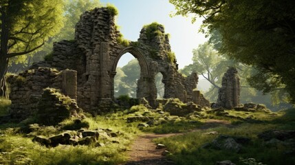 Rychleby castle ruins near Rač&iacute; &uacute;dol&iacute; village Javorn&iacute;k easily accessible