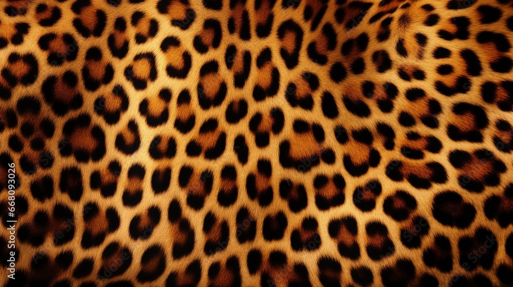 Poster seamless design with leopard s skin pattern