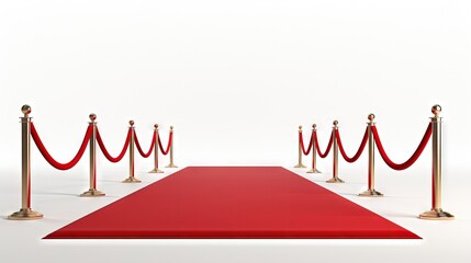 White background with a red carpet