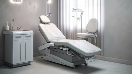 White body treatment machine with white bag in cosmetology center - obrazy, fototapety, plakaty