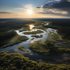 Halff Delta River Sunset 