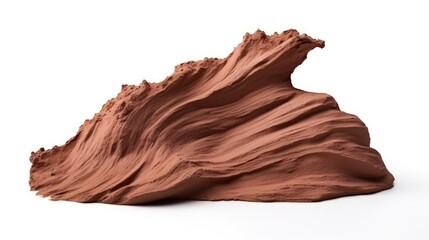 Wet clay piece for sculpting on white background