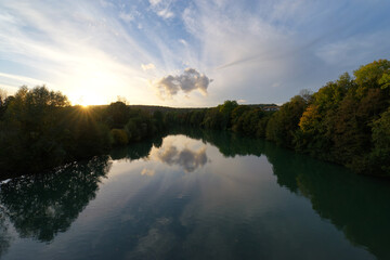 Marne river in Haut-de-France region
