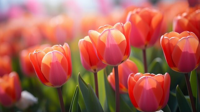 Beautiful red tulip flower tulip bulbs wallpaper image Ai generated art