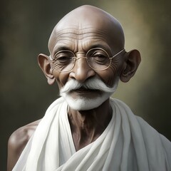 AI-Rendered Portrait: Mahatma Gandhi