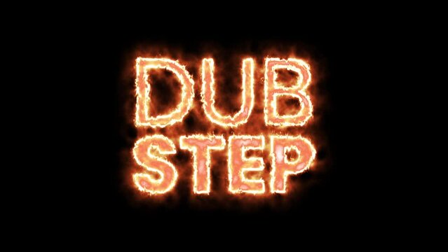 dub step fire animation text. Fire Burning text promo animation. 4K motion animation.