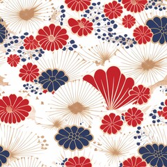 Japanese Floral Seamless Pattern, Flower Digital Paper, Floral Prints, Flowers Background, Flower Digital Paper, Floral Digital Paper,Spring