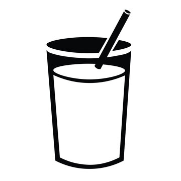 recommend clip art: Vector silhouette Juice Cup fr Summer Vacation. Doodle Hand Drawing Design Isolated on White Background. Fresh Drink with Lemon and straw. Water or juice cup silhouette design element.