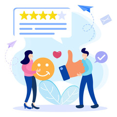 Illustration vector graphic cartoon character of feedback