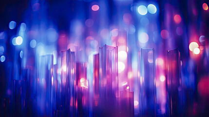 Photo of a Vibrant Cityscape Illuminated by Night Lights