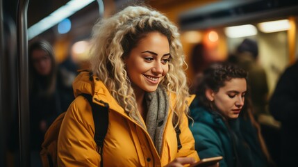 Obraz premium woman in train