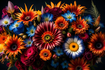 Exotic Floral Elegance - Unconventional blooms in vivid hues, a botanical wonderland for any floral-inspired concept