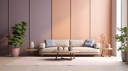 Contemporary soothing palette Home Interior Backdrop, Mockup Style, Template