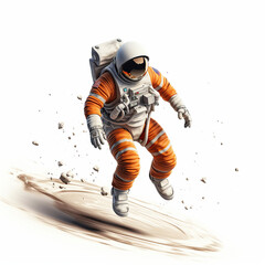 Fototapeta na wymiar Ultrarealistic Spaceman On White Background