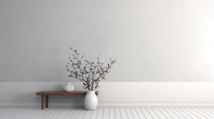 Contemporary White: Clean and minimalistic look Home Interior Backdrop, Mockup Style, Template - obrazy, fototapety, plakaty