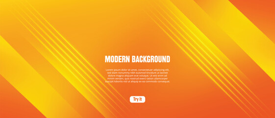 Abstract circle and flowing wave line gradient orange and yellow background. Use for brochure, flyer, poster, leaflet, presentation, book cover, banner, landing page, website template and more.