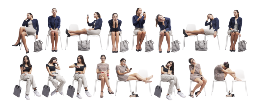 Women sitting on a chair and waiting