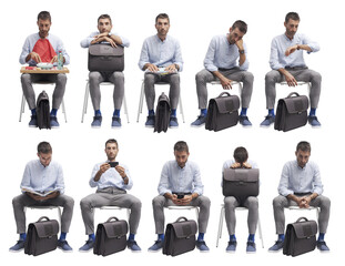Man sitting on a chair and waiting