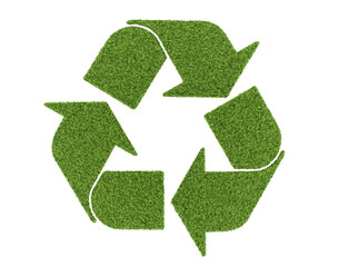 Ecology nature green recycling symbol concept 3d rendering on white background	
