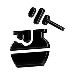 This is a beautifully designed 3D icon with a beautiful metallic texture. 