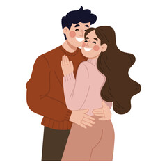 Obraz premium illustration of couple young man and woman celebration valentine illustration vector eps