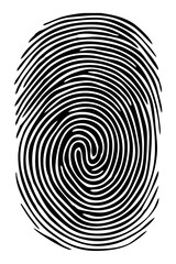 A person's fingerprint in black and white. Vector illustration