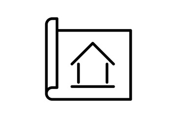 Blueprint Icon. Icon related to Construction. suitable for web site, app, user interfaces, printable etc. Line icon style. Simple vector design editable