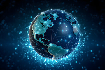 Global connected world, worldwide data network and transfer