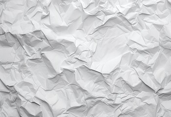 Obraz premium Crumpled white paper, paper texture, created with AI