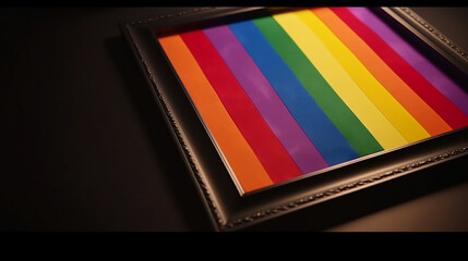Frame with rainbow  flag theme 