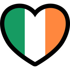 irish flag heart shape ireland