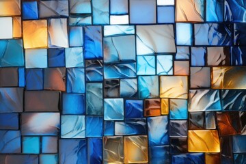Colorful glass mosaic texture background - obrazy, fototapety, plakaty