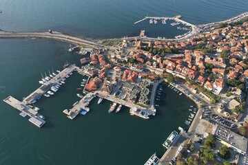 Drone view of Nesebar in Bulgaria
