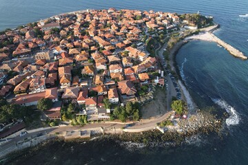Drone view of Nesebar in Bulgaria