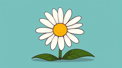 A cartoon illustration of a daisy flower.