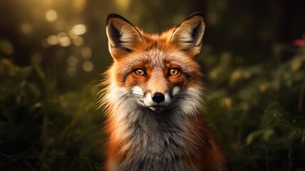 Fototapeta premium Fox face animal proves that every photography image Ai generated art