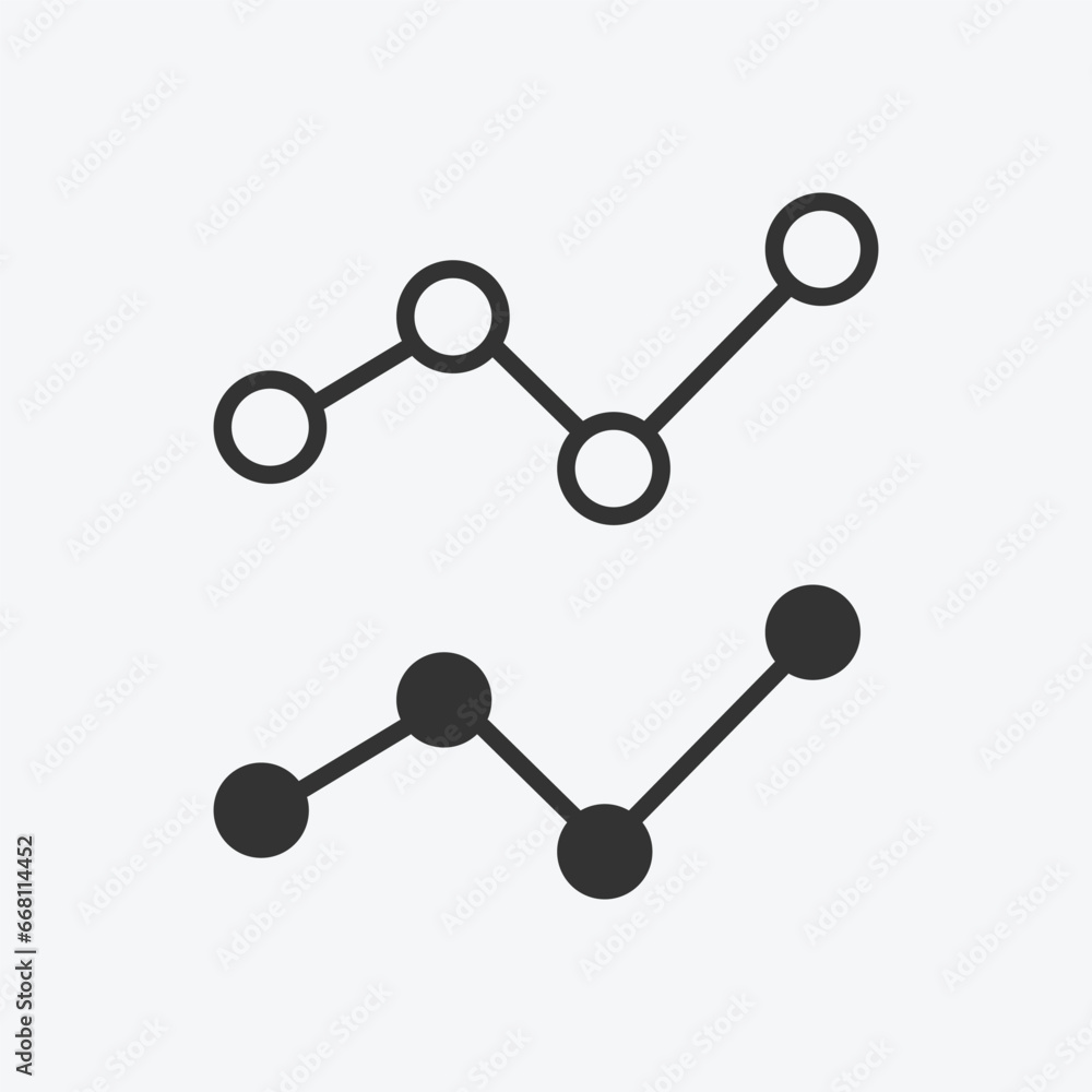 Poster vector illustration of bar chart icon on grey background for website, ui ux and mobile design. vecto