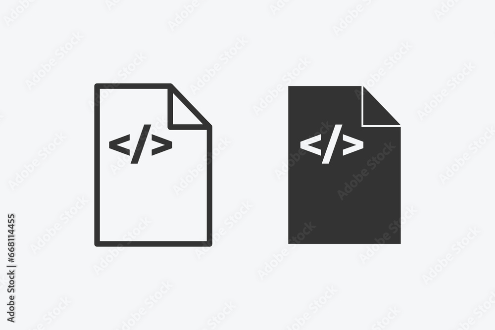 Aufkleber vector illustration of development icon on grey background for website, ui ux and mobile design. vec