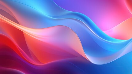 Abstract 3D neon wavy curved lines background. Modern gradient illustration, minimal design. Futuristic artwork, digital drawing for interior design, fashion textile fabric, wallpaper